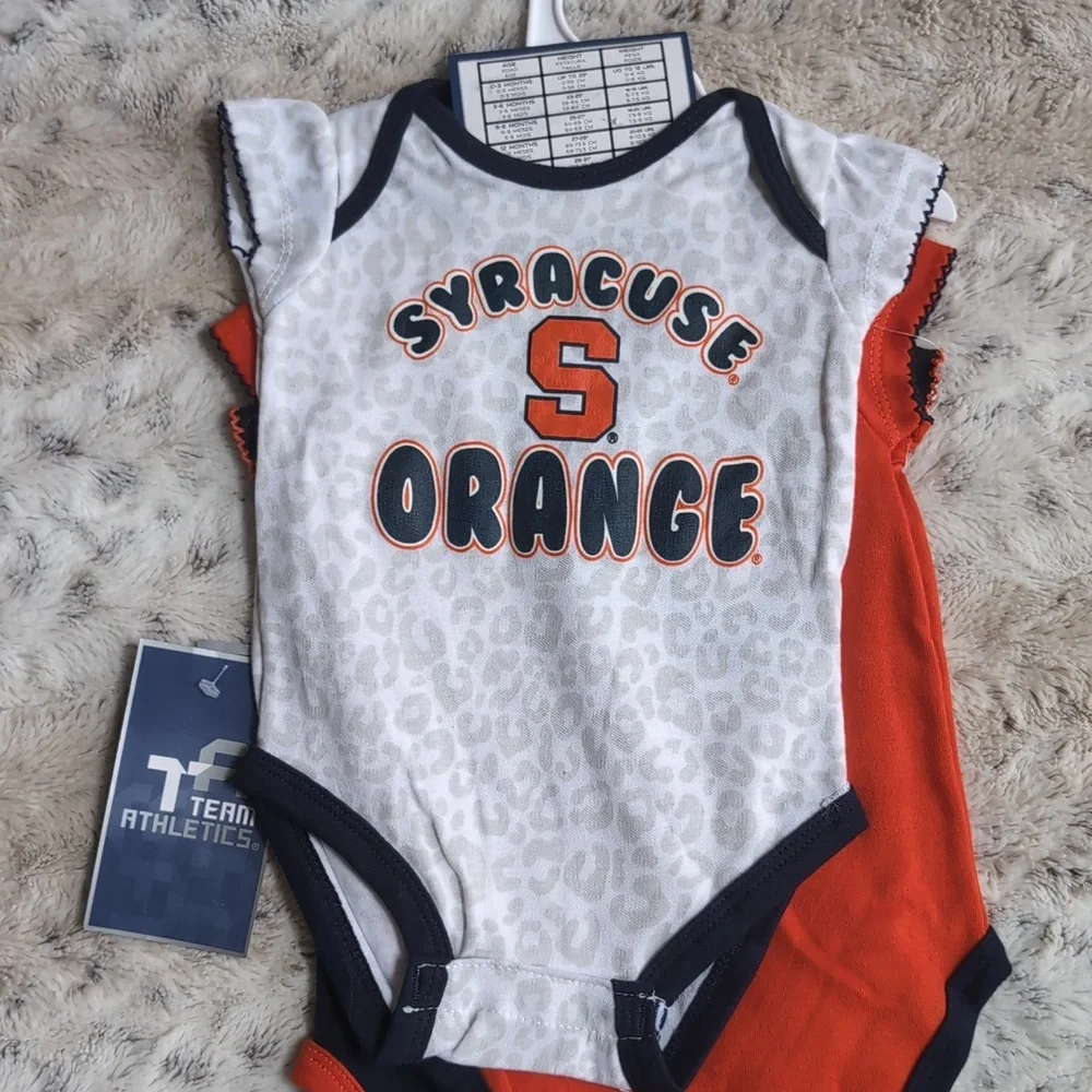 Syracuse Orange Girl's Officially Licensed Leopard Print 3 Piece Creeper…